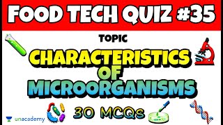 Characteristics of Microorganisms  Important MCQs  Food Tech Quiz 35  FSO amp TO [upl. by Shatzer]