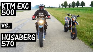 KTM EXC 500 vs HUSABERG 570  SPRINT amp RAW SOUNDS  Which Bike Is Faster [upl. by Altaf]