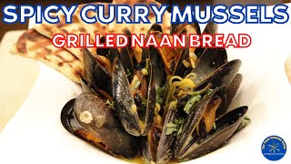 Mussels in an Aromatic Spicy Coconut Curry Broth with Butter Naan Bread shorts [upl. by Ispep813]