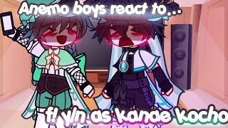 Anemo boys react to f yn as Kanae Kocho  Gacha Club  Genshin Impact [upl. by Saihtam]