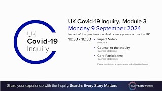 UK Covid19 Inquiry Module 3 Opening Submissions 9 September 2024 AM [upl. by Ramedlaw]