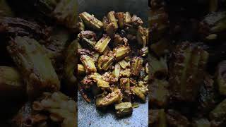 Bhindi masala without onion and garlic trending youtubeshorts [upl. by Noella]