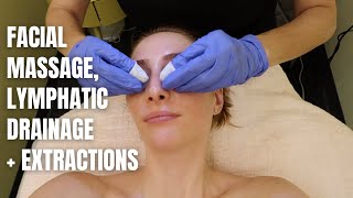 Extractions Facial Massage  Lymphatic Drainage Educational Facial Demo [upl. by Erimahs]