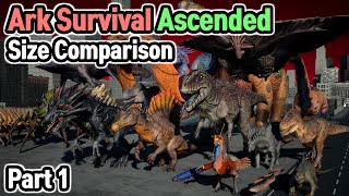 Ark Survival Ascended Monsters Size Comparison Part 1 [upl. by Collen693]