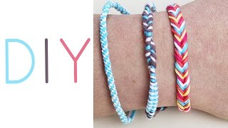 DIY 3 Armbänder  rund flechten  Fischgrät  easy [upl. by Celinda]