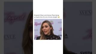 Elizabeth Olsen amp Aubrey Plaza being chaotic for one minute straight shorts celebrity funny fyp [upl. by Brucie]