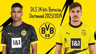 DLS 24 kits Borussia Dortmund 20232024🟡⚫️ [upl. by Annocahs]