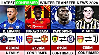 🚨 LATEST CONFIRMED ✅ WINTER TRANSFER 2024✔️✔️ SAKA TO MAN UNITED✅🔥 MBAPPE TO AL HILAL🔥 PAPE TO [upl. by Rasia]