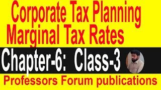 Marginal Tax Rates M B A final year Corporate Tax PlanningChapter6 Class3 [upl. by Laing]