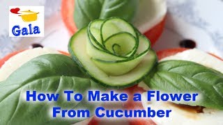 How to Make Flower From Cucumber Easy and Impressive Garnish [upl. by Neidhardt]