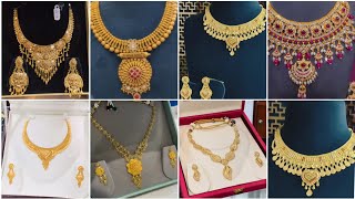 Fancy Necklace Set designs  Gold Choker Necklace Designs 2024  Gold Jewellery House vlog [upl. by Gnahc731]