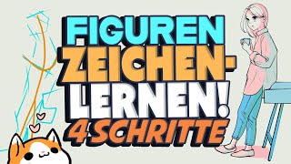 Manga Figuren zeichnen lernen Meine 4 Schritte Methode [upl. by Esnohpla]