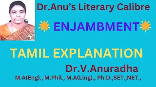 ENJAMBMENT  Definition  Examples from English Poem and Tamil Film Song [upl. by Ladnor]