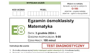 egzamin ósmoklasisty matematyka CKE 3 grudnia 2024 [upl. by Vigen]