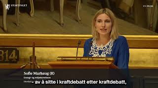 Sofie Marhaug om kraftpolitikk  Trontaledebatten 041023 [upl. by Nasia]