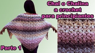 capa triangular a crochet  tejido  punto de ganchillo  tutorial  paso a paso  parte 1 [upl. by Brigit]