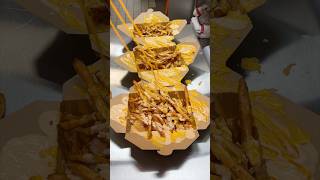 CRISPY CHICKEN CHEESESTEAK amp SMASH BURGER FRIES from Hunchos in Astoria Queens NYC DEVOURPOWER [upl. by Kirshbaum]