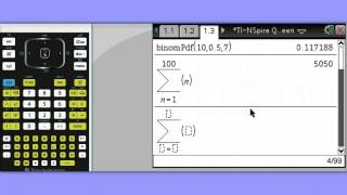 TINSpire Quick Tip 29  Finding a Summation [upl. by Zamora502]