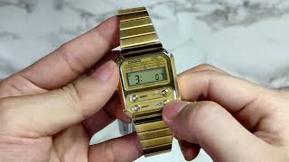 Cara Setting JamTangan Casio Vintage A100WEG9A  A100WEPC1B  A100WEGG1A  A100WE1A  A100WEG9A [upl. by Epul]