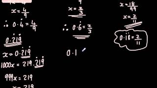 91 GCSE Maths  Converting Recurring Decimals into Fractions  Higher [upl. by Narok]