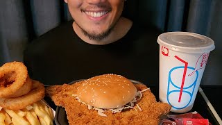 ASMR BIG PORK CUTLET BURGER FRENCH FRIES DEEPFRIED SQUID MUKBANG EATING SHOW SOUNDS [upl. by Aromas]