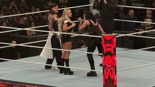 WWE Monday Night Raw Rhea Ripley interrupts and attacks Liv Morgan and Dominik Mysterio wwe shorts [upl. by Simmonds593]