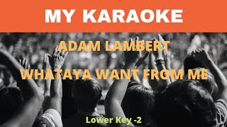 Karaoke Lower Key2 Whataya Want from Me Adam Lambert [upl. by Kassab]