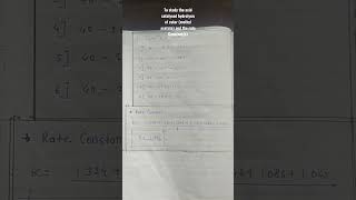 To study the acid catalysed hydrolysis of ester methyl acetate and the rate Constantk shorts [upl. by Poole413]