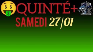 PRONOSTIC QUINTE DU JOUR SAMEDI 27 JANVIER 2024 PMU [upl. by Danforth]