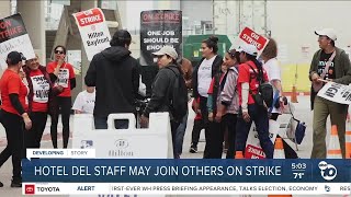 Hotel del Coronado workers hold strike authorization vote [upl. by Wartow]