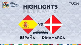 HIGHLIGHTS  España vs Dinamarca  UEFA Nations League 2024  TUDN [upl. by Karyn791]