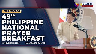 49th Philippine National Prayer Breakfast Speech 11182024 [upl. by Thirzia235]