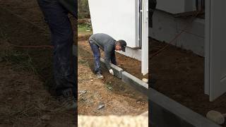 Installation of sidewalk curbs 👌 automobile satisfying pavement landscape pavers garden [upl. by Coyle]