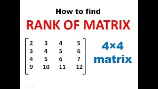 How to find Rank of Matrix  RANK OF MATRIX  MATRICES  Engineering [upl. by Jari]