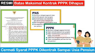 RESMI Batas Maksimal Kontrak PPPK Dihapus  Cek Syarat PPPK Dikontrak Sampai Usia Pensiun [upl. by Taub309]