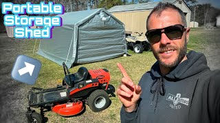 AWESOME PORTABLE SHED FOR OUTDOOR EQUIPMENT VEVOR [upl. by Aicilihp]