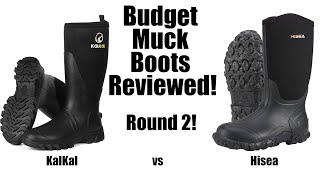 KalKal vs HiSea Muck Boots Reviewed  A Budget Muck Boot Battle  Round 2 [upl. by Lenahc]