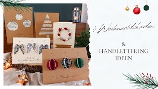 5 einfache DIY Weihnachtskarten  Handlettering Ideen [upl. by Isawk748]