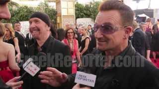 Bono Redford Douglas Payne Tyson And More Talk From the 2014 Golden Globes [upl. by Yelsnit]