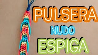 ► PULSERA macrame en nudos ESPIGA  Pulseras de hilo ENCERADO ◄ [upl. by Nylrebmik]