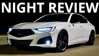 Excellent 2021 Acura TLX Night Review Exterior Ambient Lights POV Drive [upl. by Anihpesoj796]