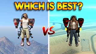 GTA 5 THRUSTER VS GTA SAN ANDREAS THRUSTER JETPACK  WHICH IS BEST [upl. by Adnilak]