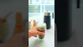 Here’s how to make a strawberry matcha latte with the Alessi Plissé milk frother alessi matcha [upl. by Bayer]