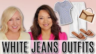 What to Wear with WHITE JEANS  6 Classy Ways to Style Your White Denim [upl. by Ellehcram512]