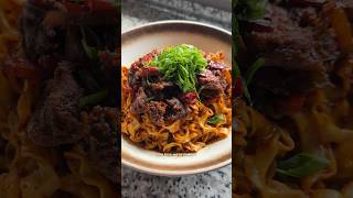 SPICY CUMIN LAMB NOODLES amp it’s vegan🍜 noodles veganfood veganrecipes highprotein [upl. by Alda921]