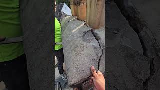 The chimney cement cap is completely loose Remove and build a new one work mason chimney brick [upl. by Gothurd]