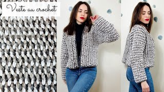 Comment faire une veste au crochet 🧶 Cardigan FACILE au crochet ✨ Tuto gilet modèle Velour [upl. by Rutherfurd]