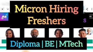 Micron Hiring Freshers for VLSI Jobs  Diploma BE MTech [upl. by Lucchesi]