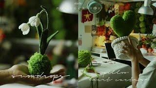 crochet vlog ideas Moss Ball Kokedama new product 🌱 random mood [upl. by Navetse358]