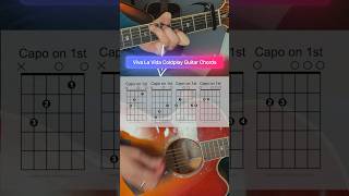 Viva La Vida Coldplay Guitar Chords  Super Easy Guitar Charts vivalavidaguitar [upl. by Yrrehc]